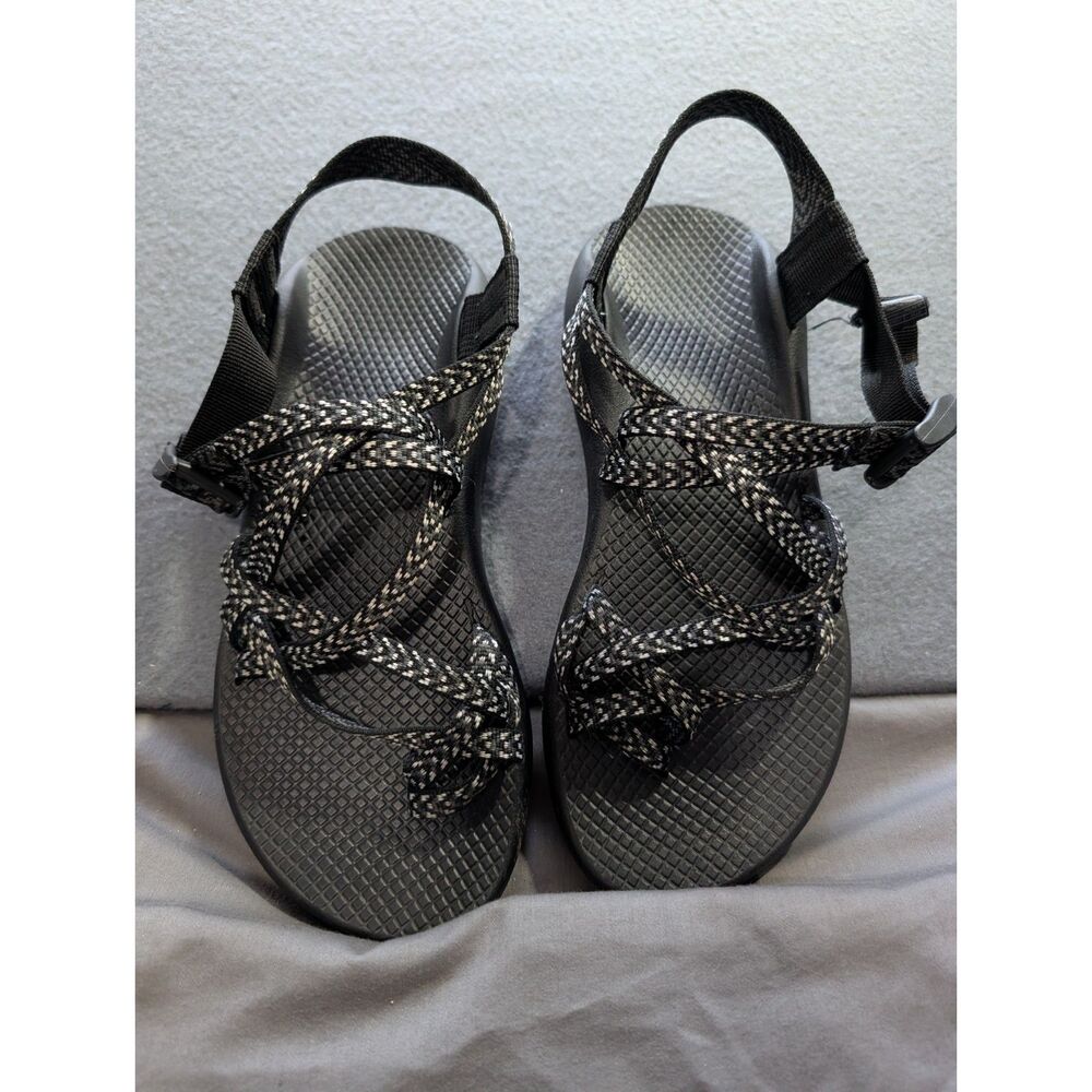 Chaco Z/Cloud Women’s Size 8 Black White Strappy Sport Hiking Sandals